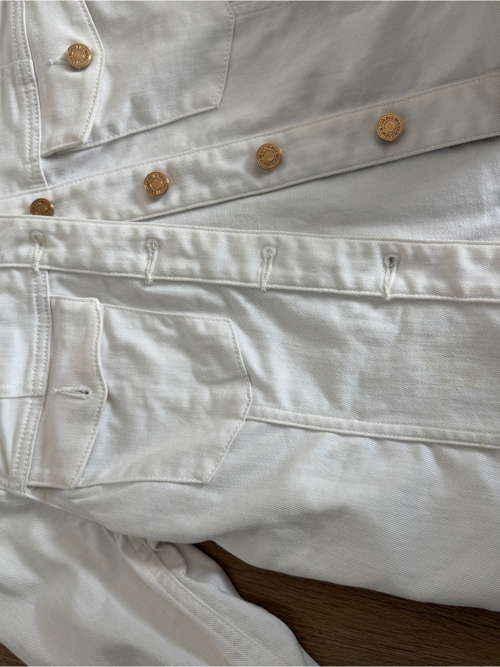 White Button-Front Denim Jacket - Picture 2 of 3